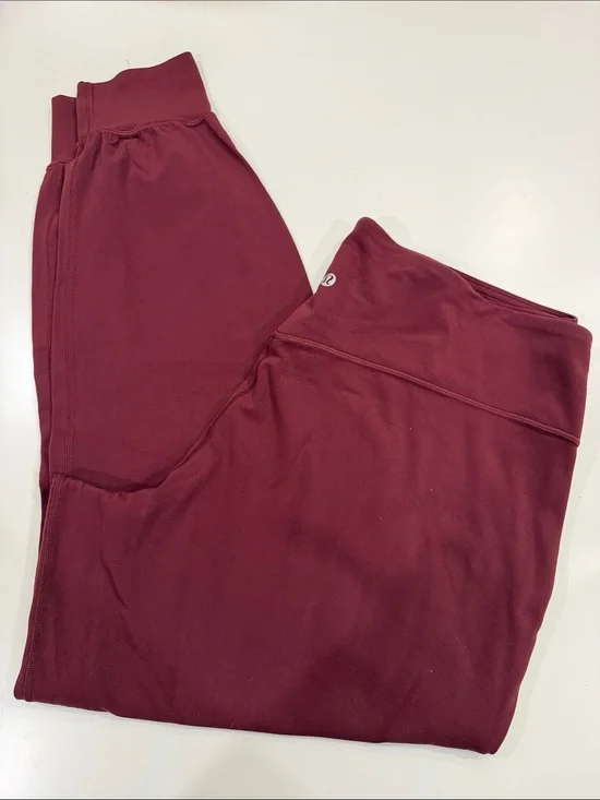 Lululemon Burgundy Athleisure Leggings with Lululemon Logo