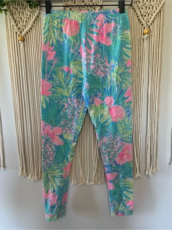 LILLY PULITZER Girls Tropical Print Pajama Pant Leggings Size 12