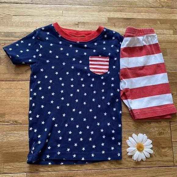 Carter's Patriotic Stars And Stripes Pajama Set Size‎ 4t