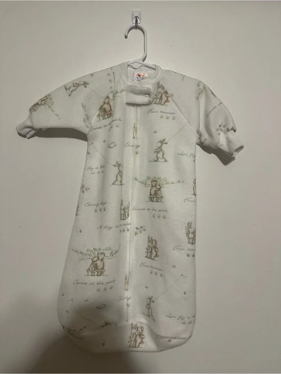 Vintage Carters White  Baby Sleep Sack  with Woodland Print