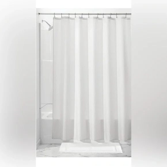 mDesign White Shower Curtain 72”x72” Excellent Condition (No Hooks)