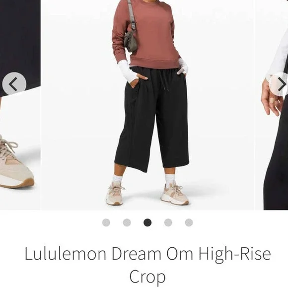 Lululemon Athletica Dream Om‎ High Rise Wide Leg Crop Pants Est Size 8