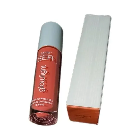 BNIB~Tarte Cosmetics Sea Glowlight Cheek & Lip Watercolor in Sun Flush