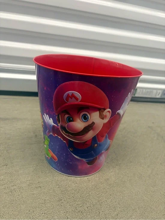 Super Mario Galaxy Movie Theater Popcorn Bucket Tin