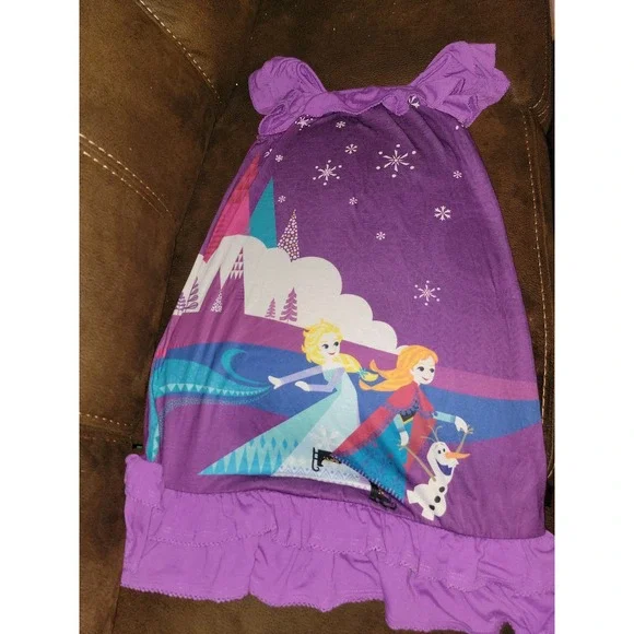 Disney store‎ frozen night gown pajamas elsa anna olaf size 9 10