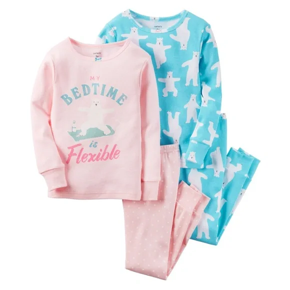 Carter's 4pc Girl's Cotton‎ Pajamas Long Sleeve
