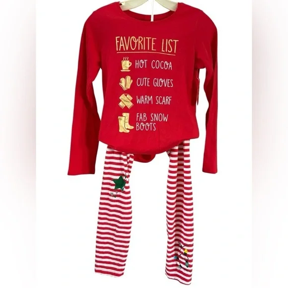 Wonder Nation Red and White Kids Pajama Set