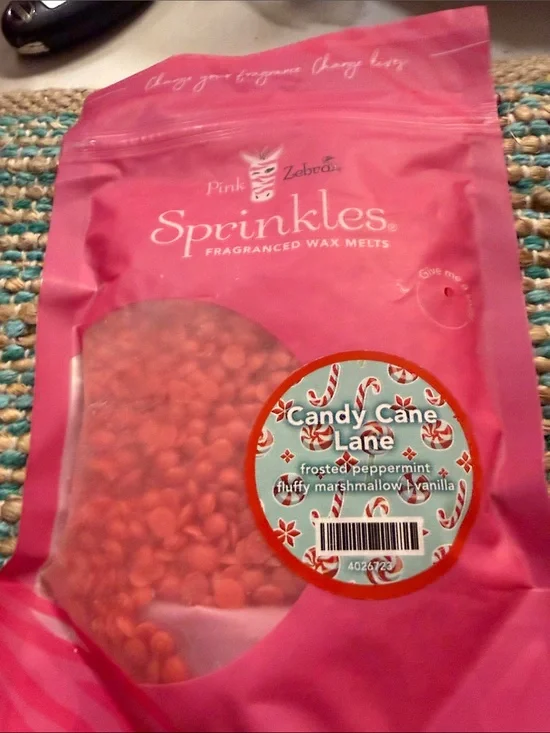 Pink Zebra Sprinkles Candy Cane Lane Fragranced Wax Melts - Pink and Red