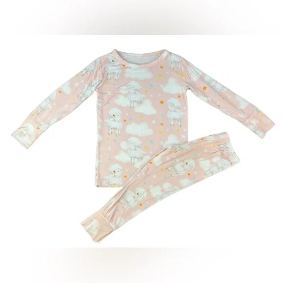 POSH PEANUT 2 Pc Lamb Bamboo Pajama Set- 2T