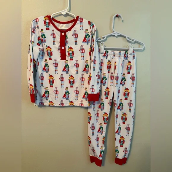 Cecil and Lou Kids Nutcracker Pajama Set - Red and White