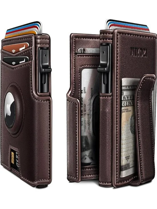 Slim RFID Blocking Wallet with Money Clip & Pop-Up Card Holder - Gift Box
