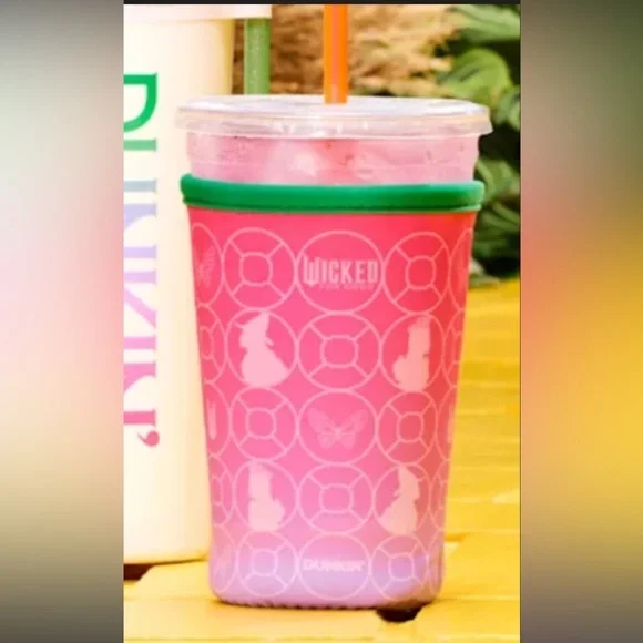 ✨ Dunkin’ “Wicked for Good” Cup Sleeve – Green & Pink | Limited Edition
