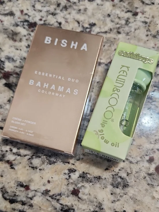 BISHA Bahamas Essential Duo Blush Set - Rose Gold + Kevin & Coco Lip Oil