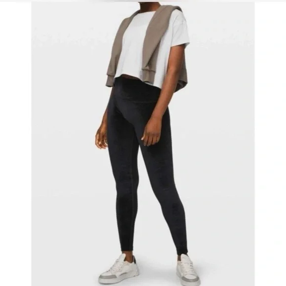 Lululemon Wunder Lounge Black Velvet leggings size 10