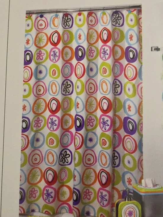 Colorful Circle Pattern Shower Curtain - Multi
