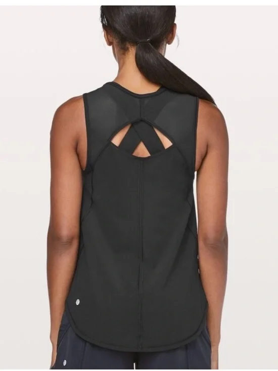lululemon athletica Black Sleeveless Tank with Strappy Keyhole Back