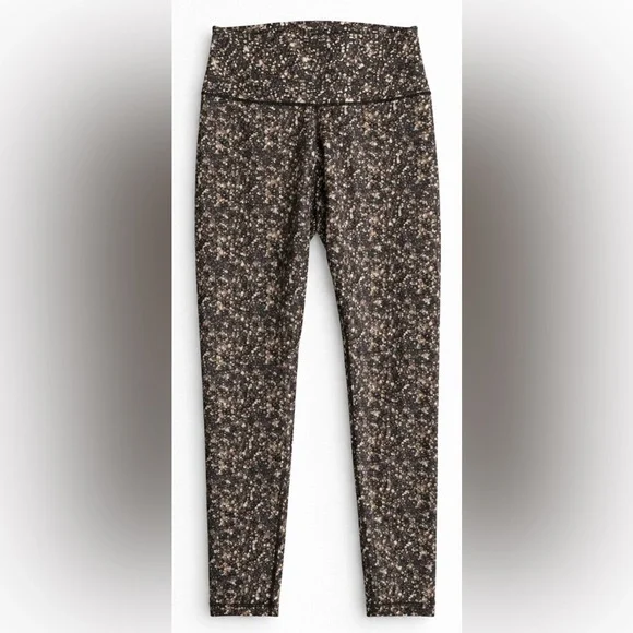 Lululemon Gold Confetti Dot Print Wunder Under Leggings Size 8