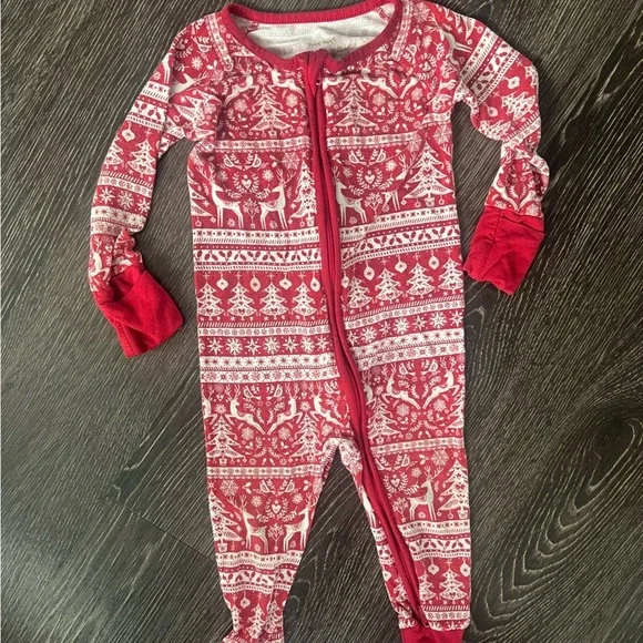 Little Sleepies Red and White Kids One Piece