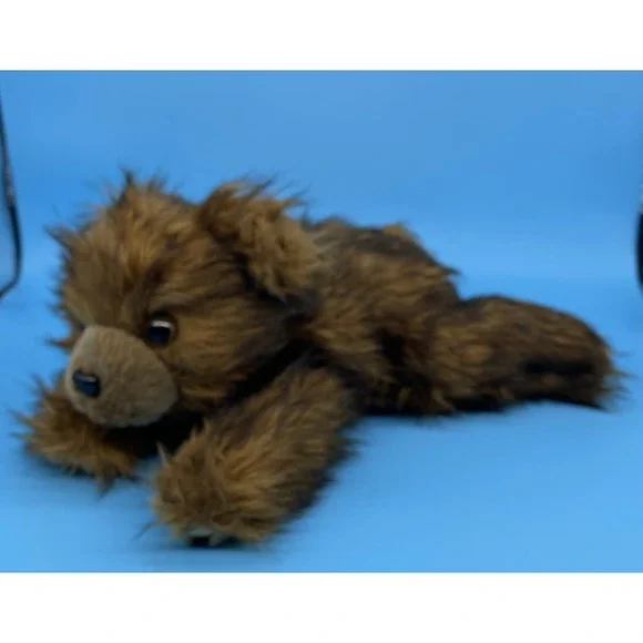 The Bearington Collection Snuggly Ben Brown Plush Lay Down approx  14