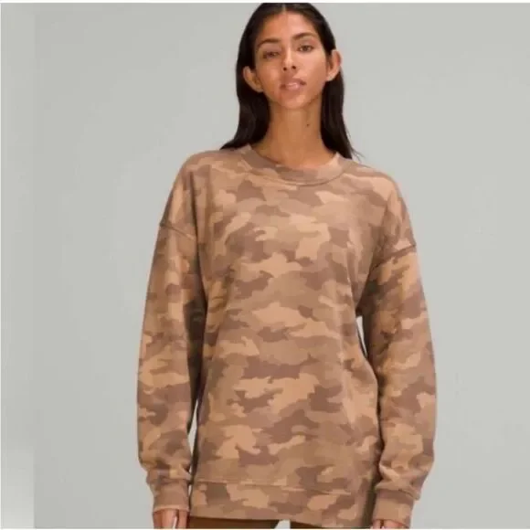 Lululemon Perfectly Oversized Crew Beige Camo