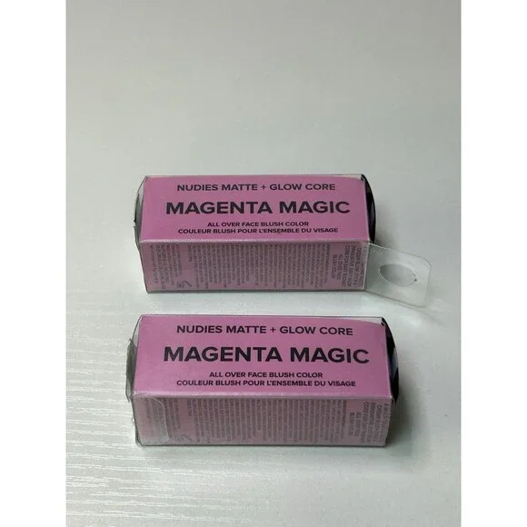 2 Nudestix Nudies Matte + Glow Core All Over Blush MAGENTA MAGIC Full Size Boxed