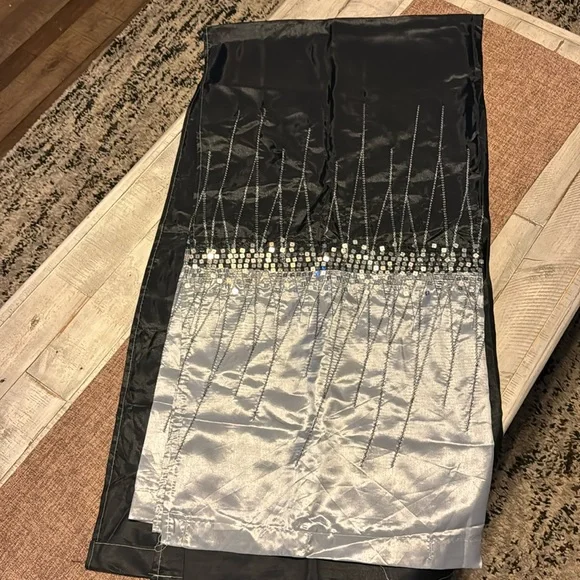 Black and Silver shower curtain
