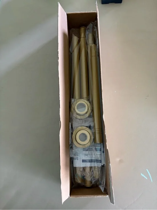 Gold Shower Curtain Rod Set with Decorative Finials