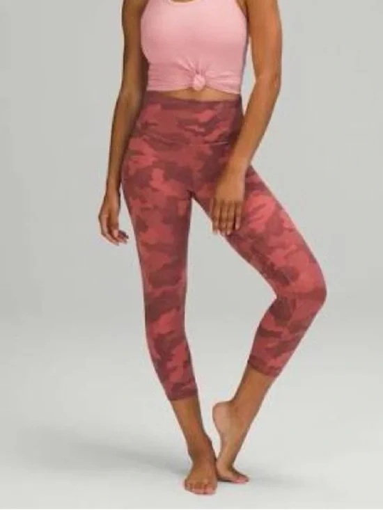 Lululemon Align High Rise Leggings Heritage 365 Camo Brier Rose Size 2