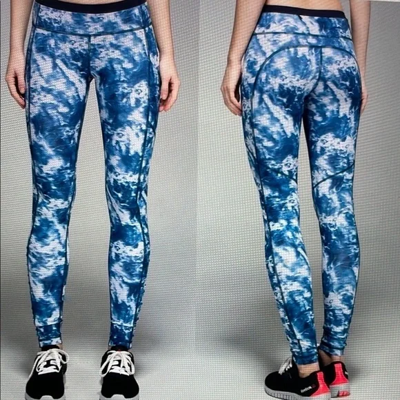 Lululemon Speed Tight III Sea Side Silver Fox Blue Size 4