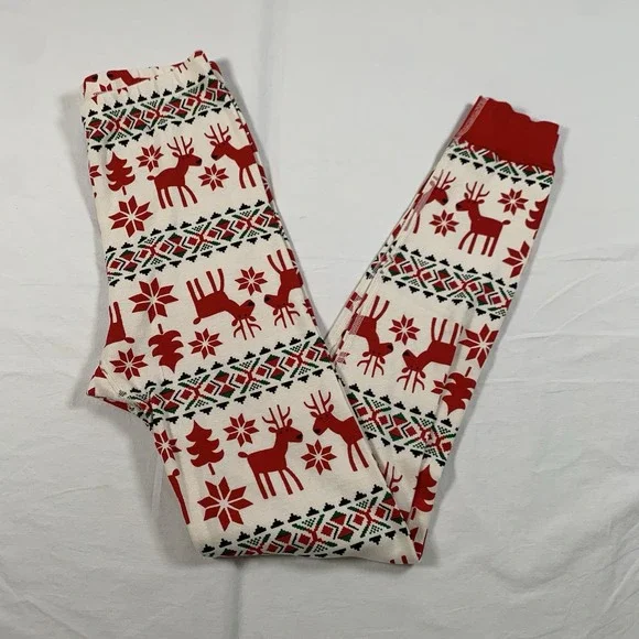 Hanna Andersson Size 12‎ 150cm Organic Cotton Fair Isle Christmas Reindeer Pants