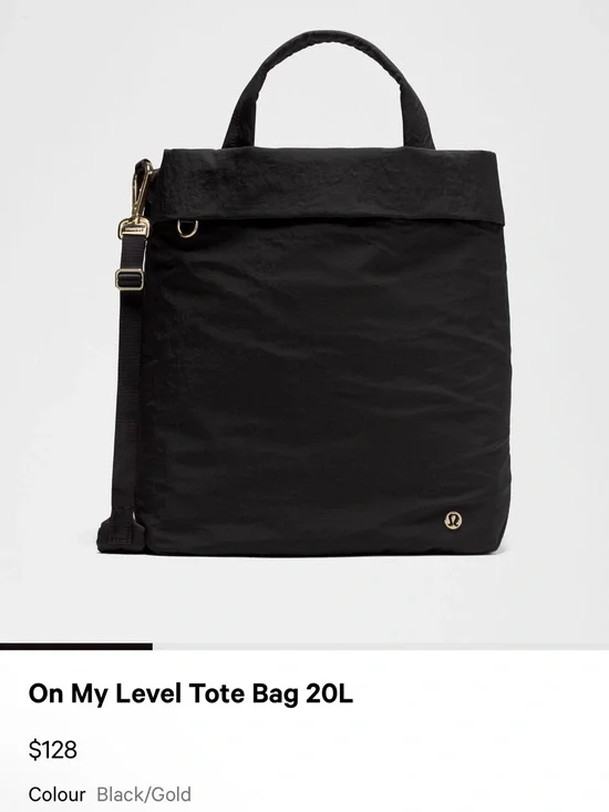 lululemon athletica Black Tote with Gold Hardware