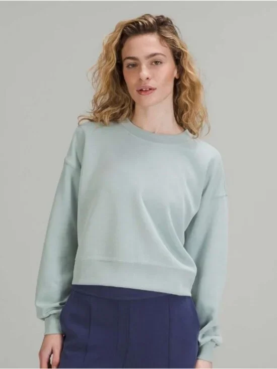Lululemon Softstreme Crewneck Sweatshirt Silver Blue Size 6