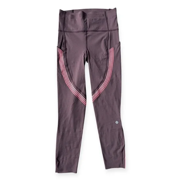Lululemon Women's Size 4 Speed Limit Crop‎ Legging Tight Cherry Cola
