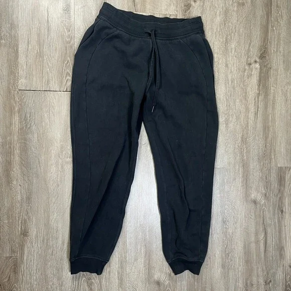 Lululemon Scuba Jogger Sweatpants Black Womens Size 8 Fleece Drawstring