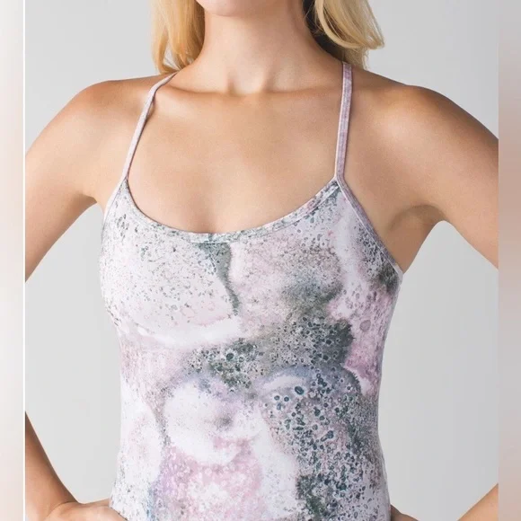 LULULEMON NWT Power Y Tank Sugar Crush Multi Luon Yoga Top Sz 8‎