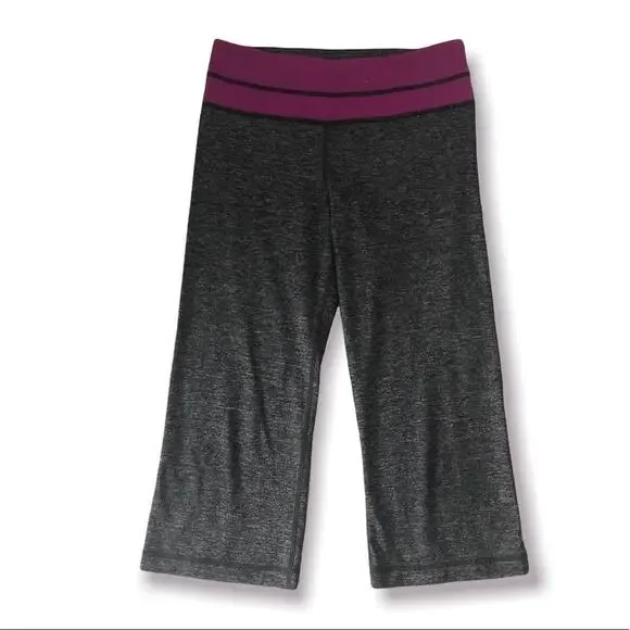 Lululemon Gray & Magenta Purple Cropped Leggings