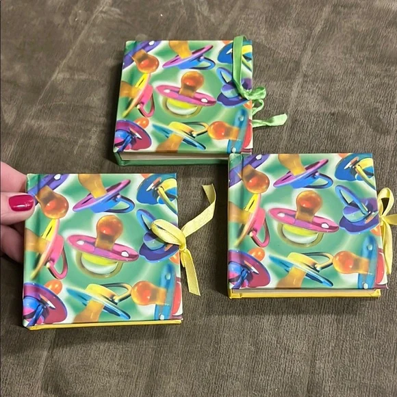 3 Vintage Sarah Lovers Colorful Pacifier photo albums