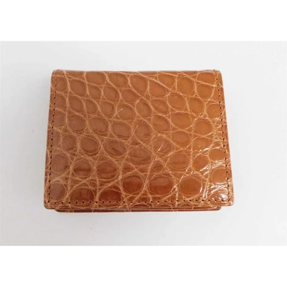Giorgio Armani Brown Genuine Alligator Coin Case Italy