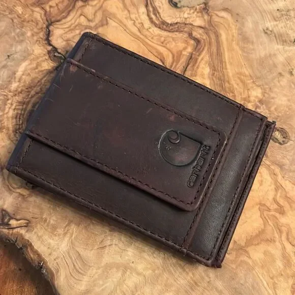 Carhartt - Men's Oil Tan Leather Front Pocket Leather Wallet