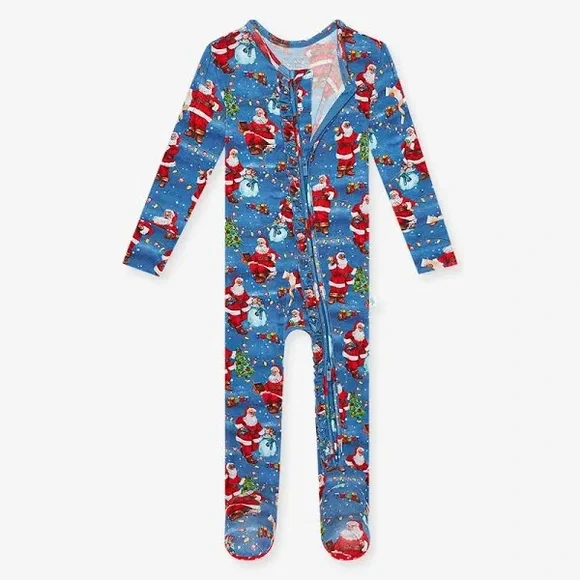 Posh‎ Peanut Santa Claus Footie Zippered One Piece New Bamboo Sz 3-6 m