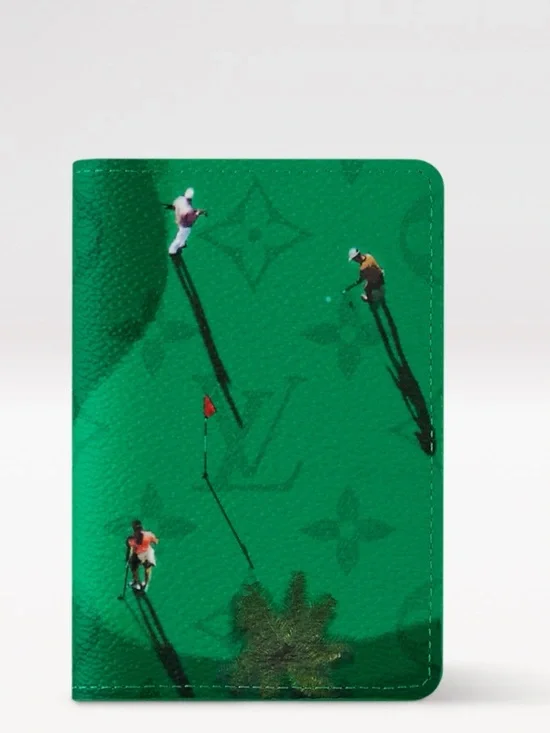 Lv pocket organizer green monogram heritage