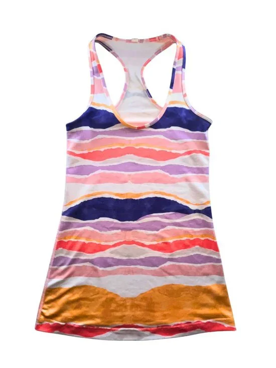 Lululemon Cool Racerback Tank Top Size 4 Multicolor Stripe Yoga