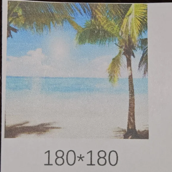 Shower Curtain SetTropical Beach 12 Hooks