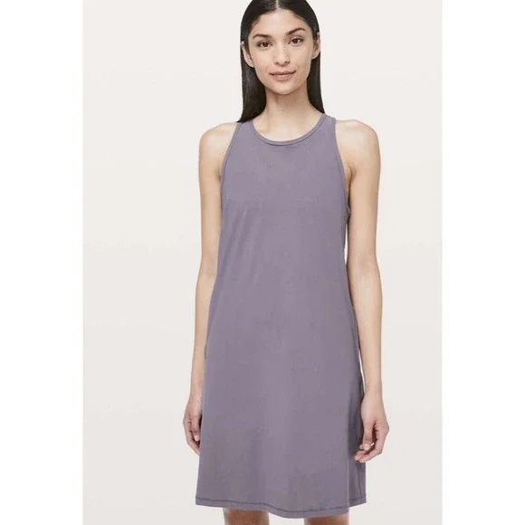 Lululemon Women Size 8 Early Morning Dress Graphite Purple Athletic Activewear