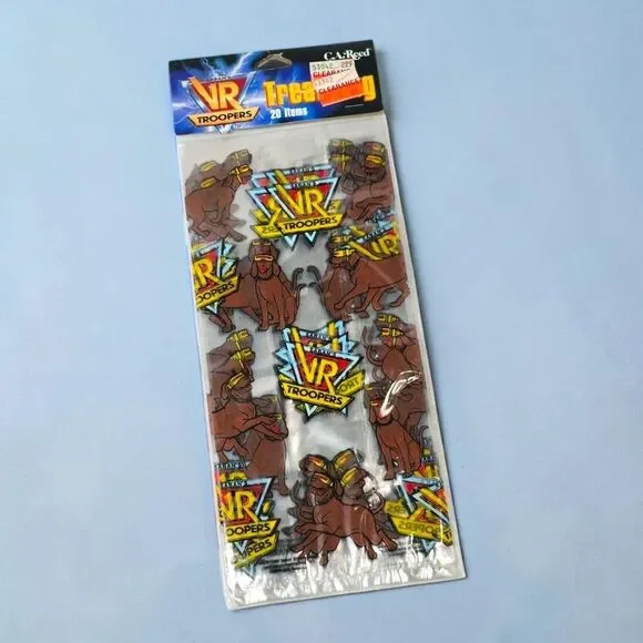 Sealed 1994 VR Troopers Party Treat Bags 20ct NOS Saban 90s TV Cartoon Show