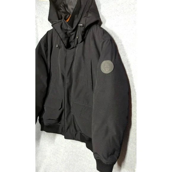 GH Bass & Co Down Hooded Puffer Jacket L Black Toasty Camping Hiking Outdoors