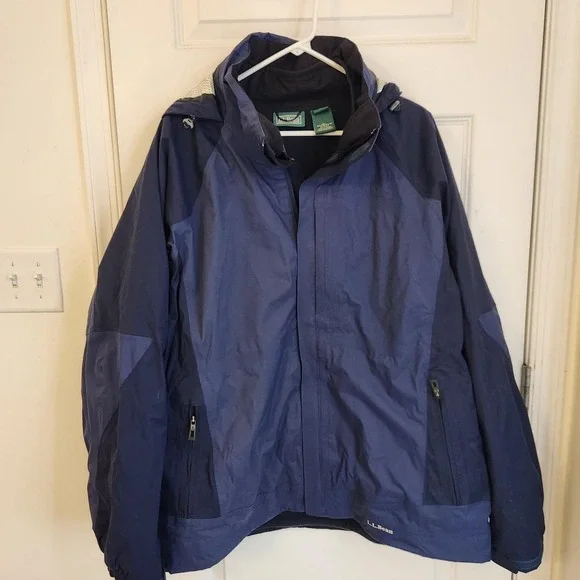 L. L. Bean Men's Windbreaker Polartec Outdoor Hiking Jacket Blue Size XL K/PP