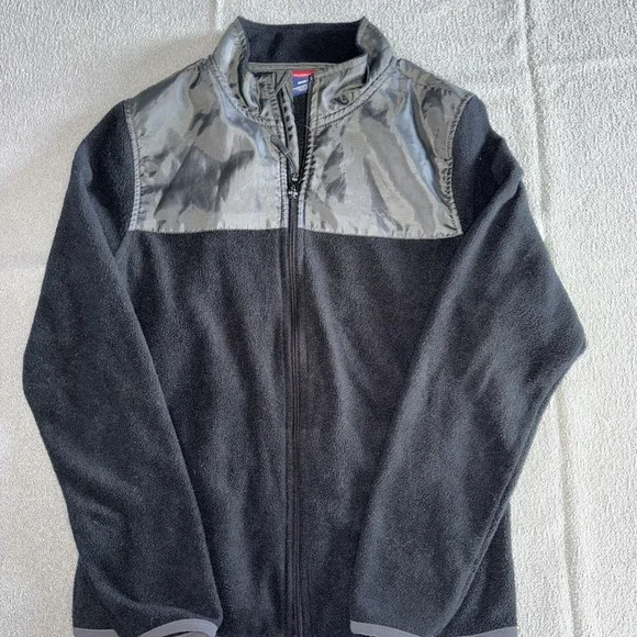 Pony Fleece Jacket Mens Small Black Full Zip Long Sleeve Activewear