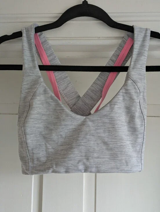 lululemon Gray & Peach/Coral Sports Bra EUC- 4