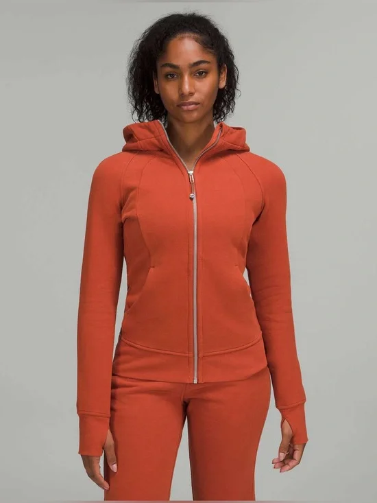 Lululemon Scuba Full-Zip Hoodie Red Rock Size 10 Cotton Fleece